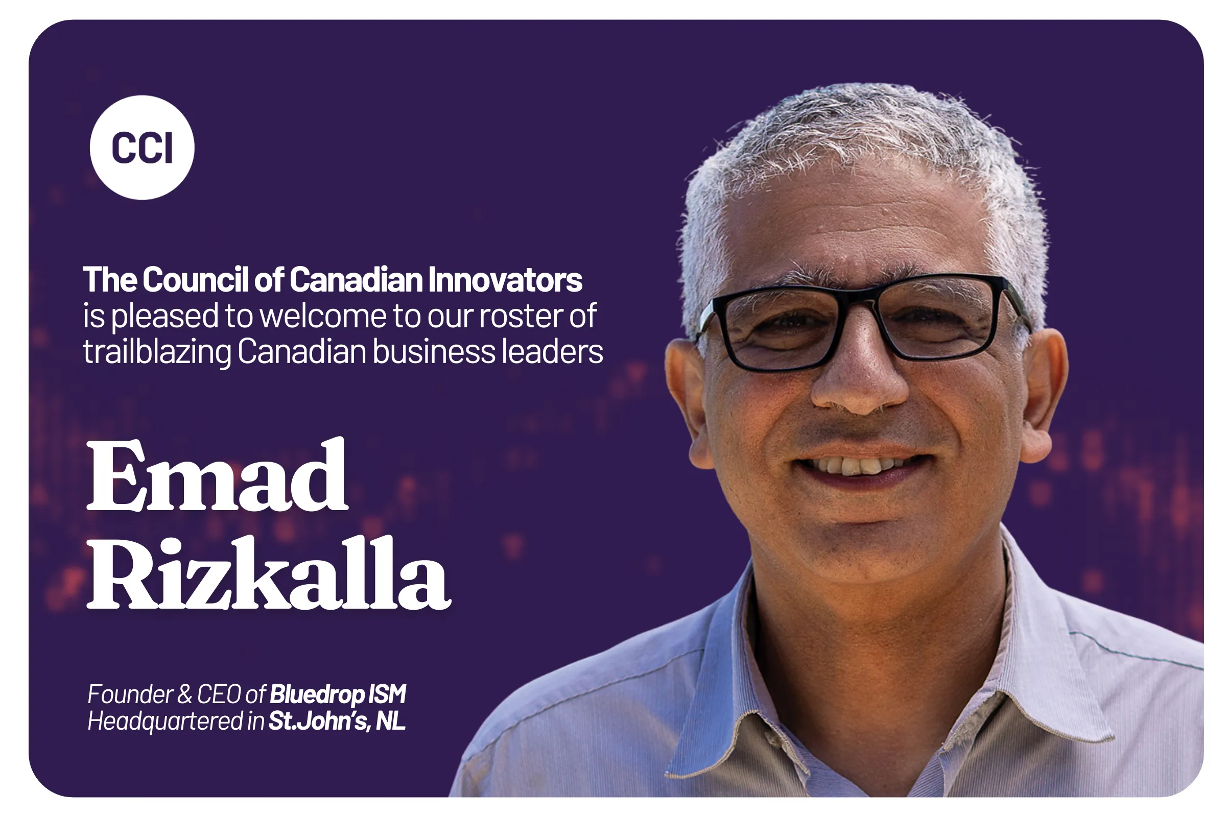 CCI Welcomes Bluedrop ISM to our National Network of Innovators