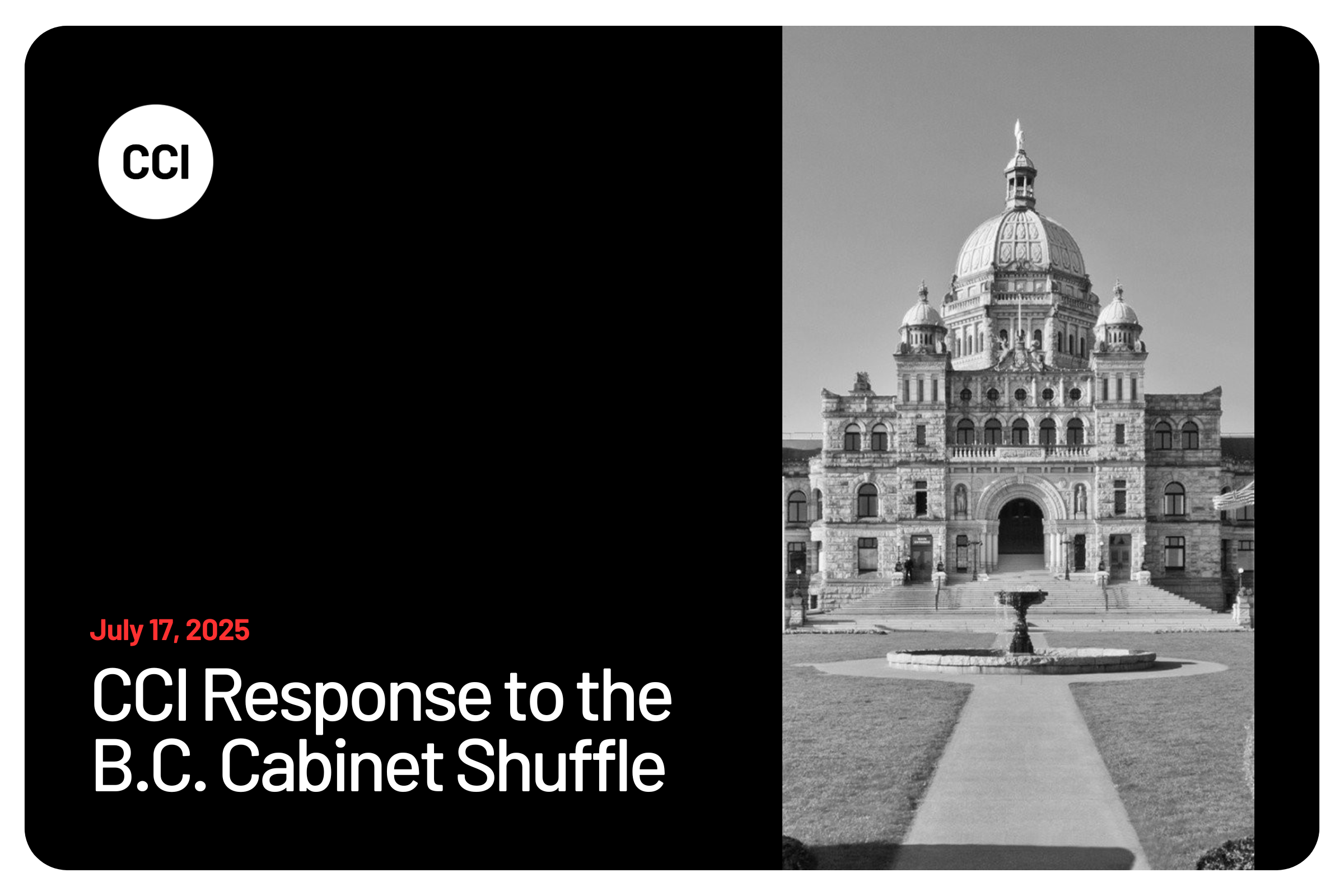 CCI Response to the B.C. Cabinet Shuffle