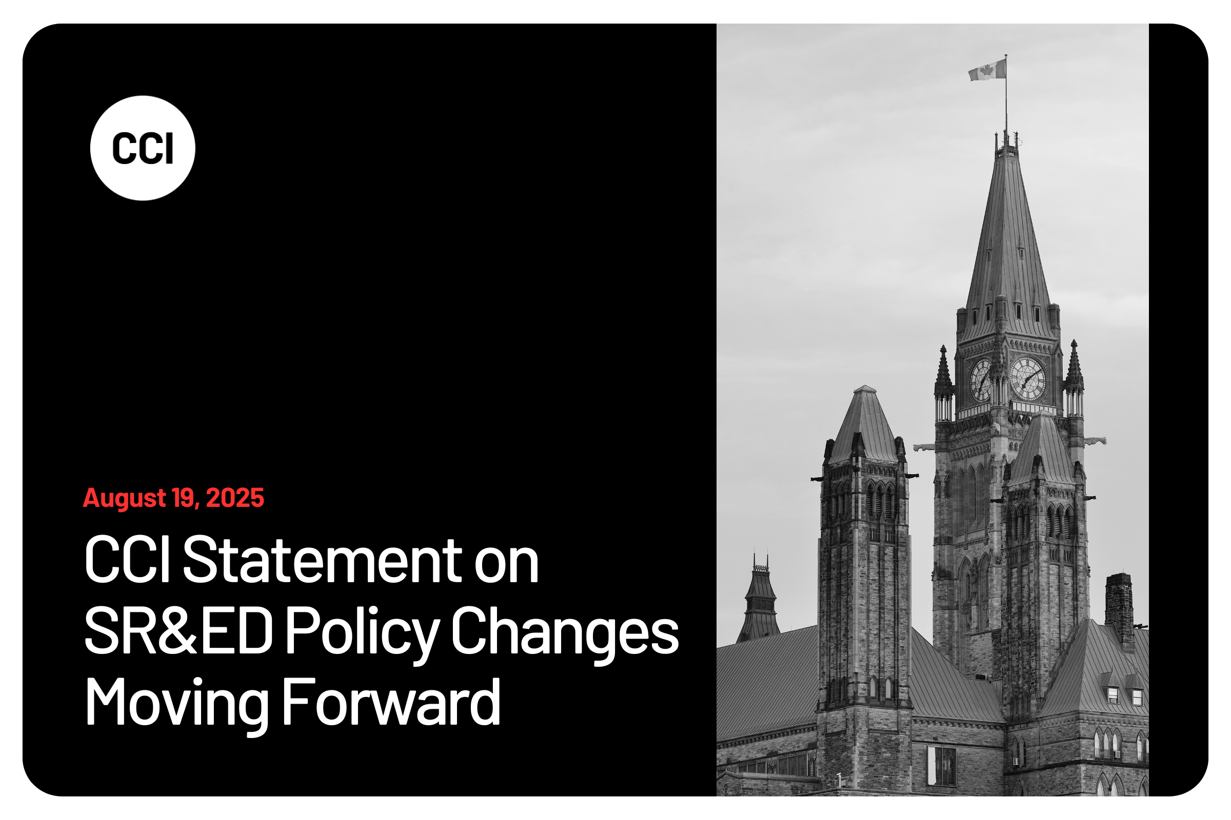 CCI Statement on SR&ED Policy Changes Moving Forward 