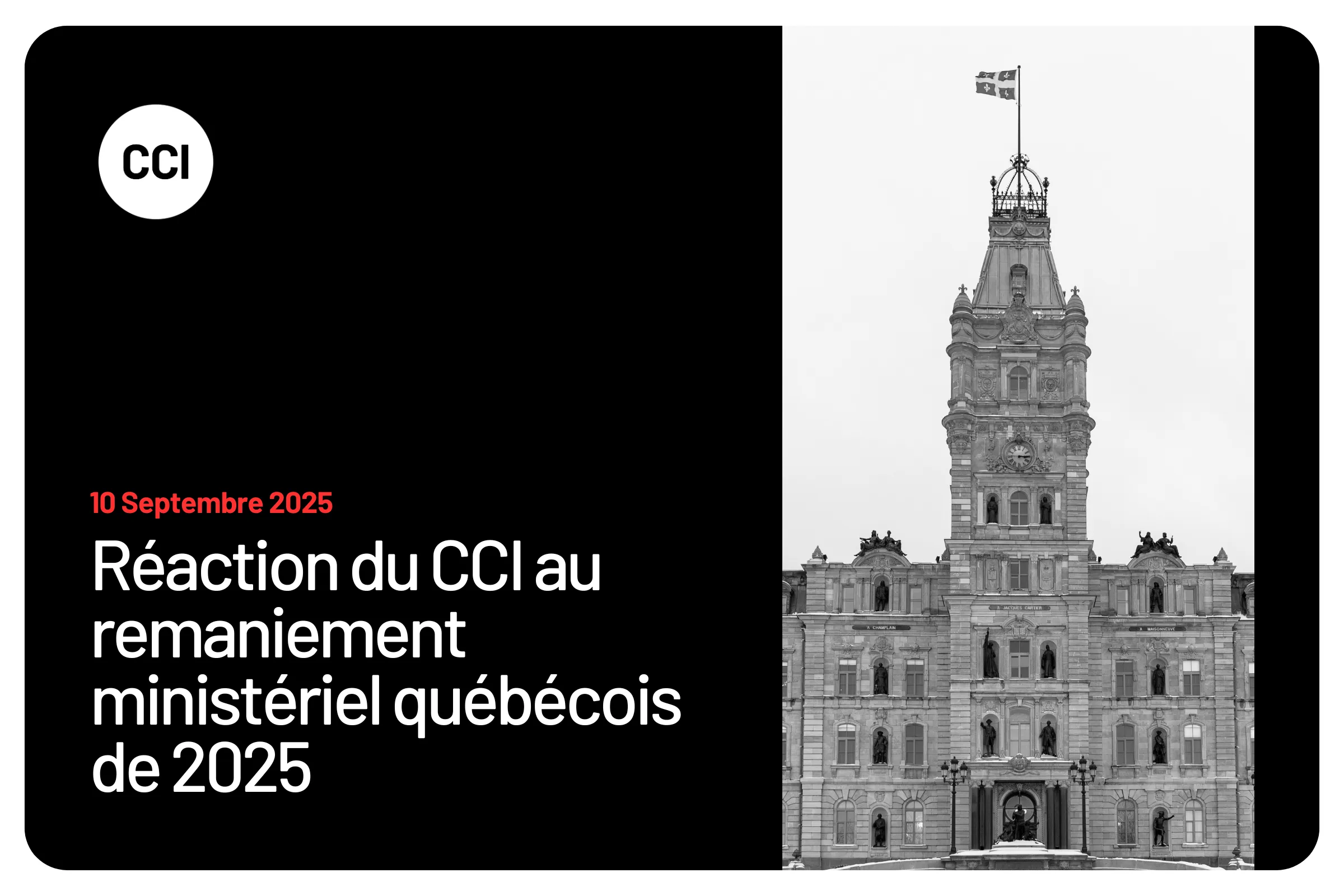 Réaction du CCI au remaniement ministériel québécois de 2025