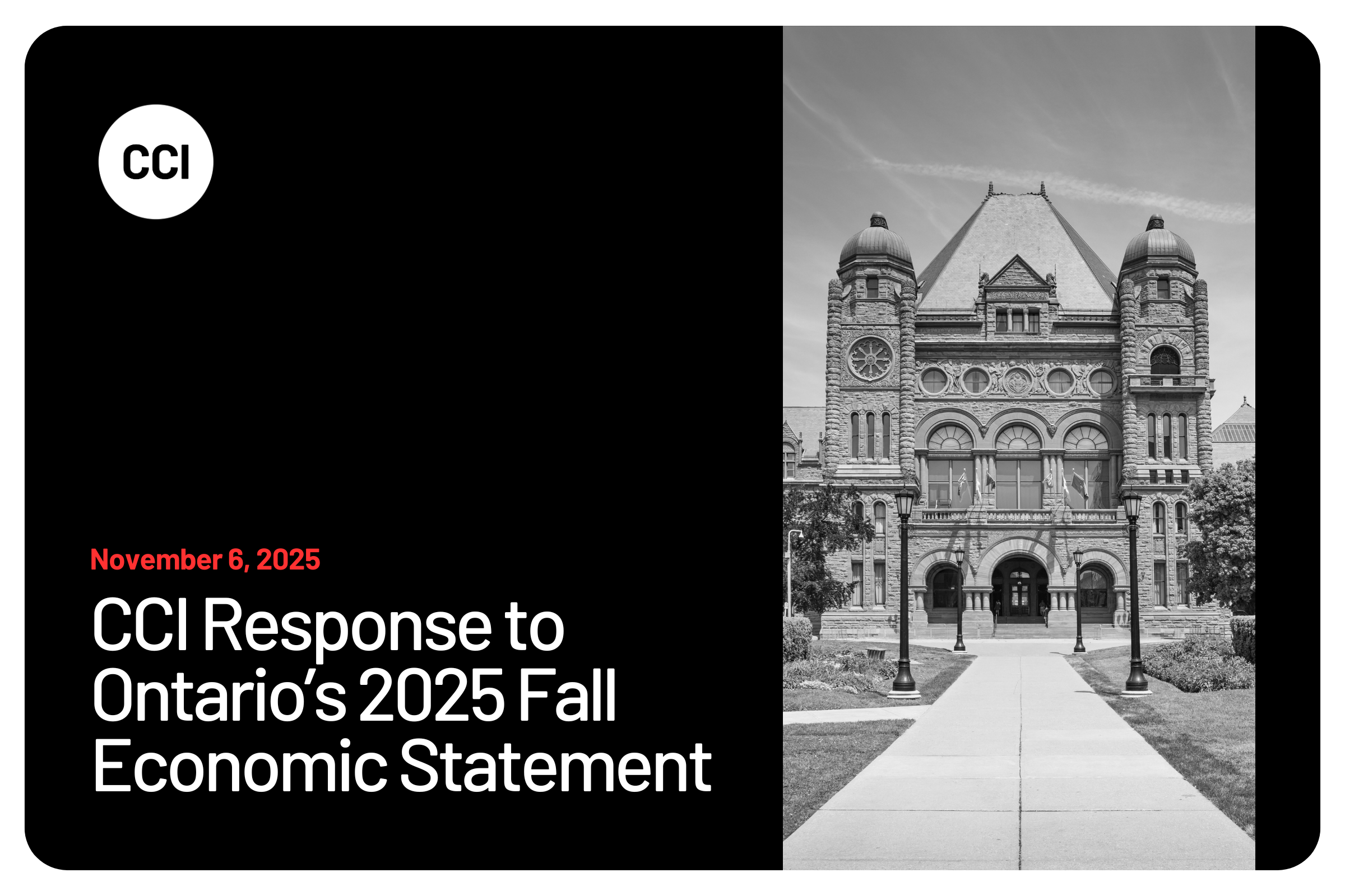 CCI Response to Ontario’s 2025 Fall Economic Statement 