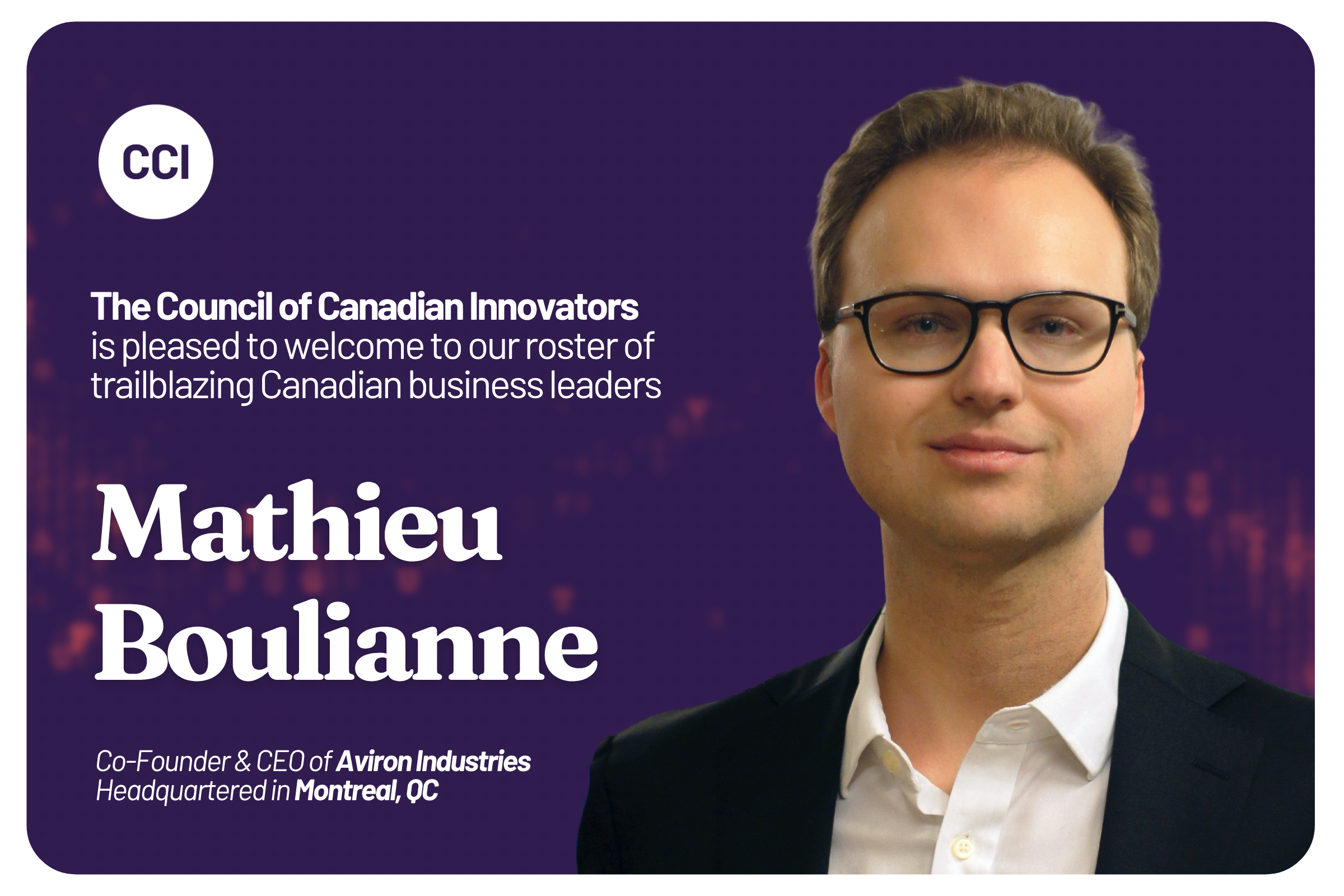 CCI Welcomes Aviron Industries to Our National Network of Innovators