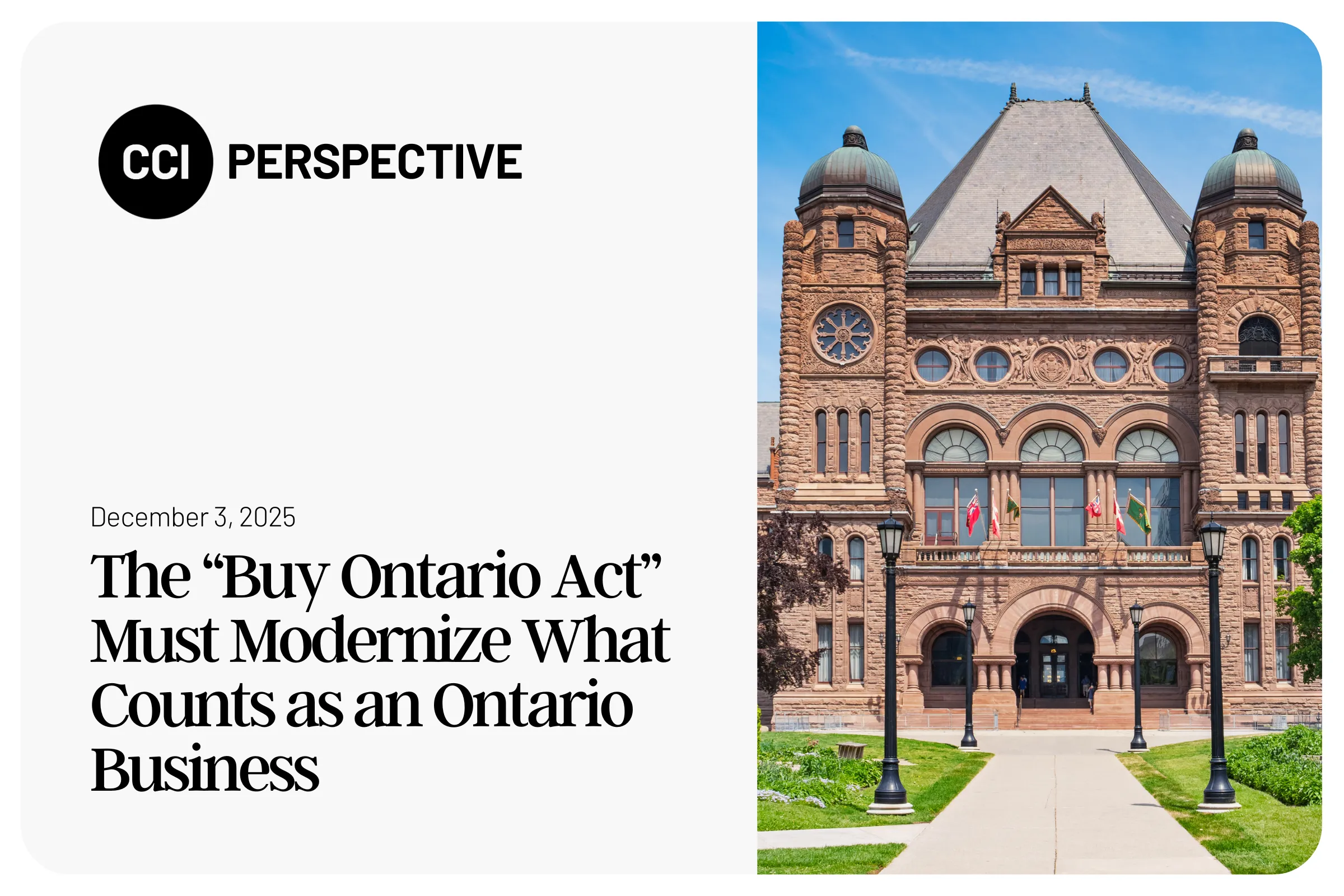 The “Buy Ontario Act” Must Modernize What Counts as an Ontario Business