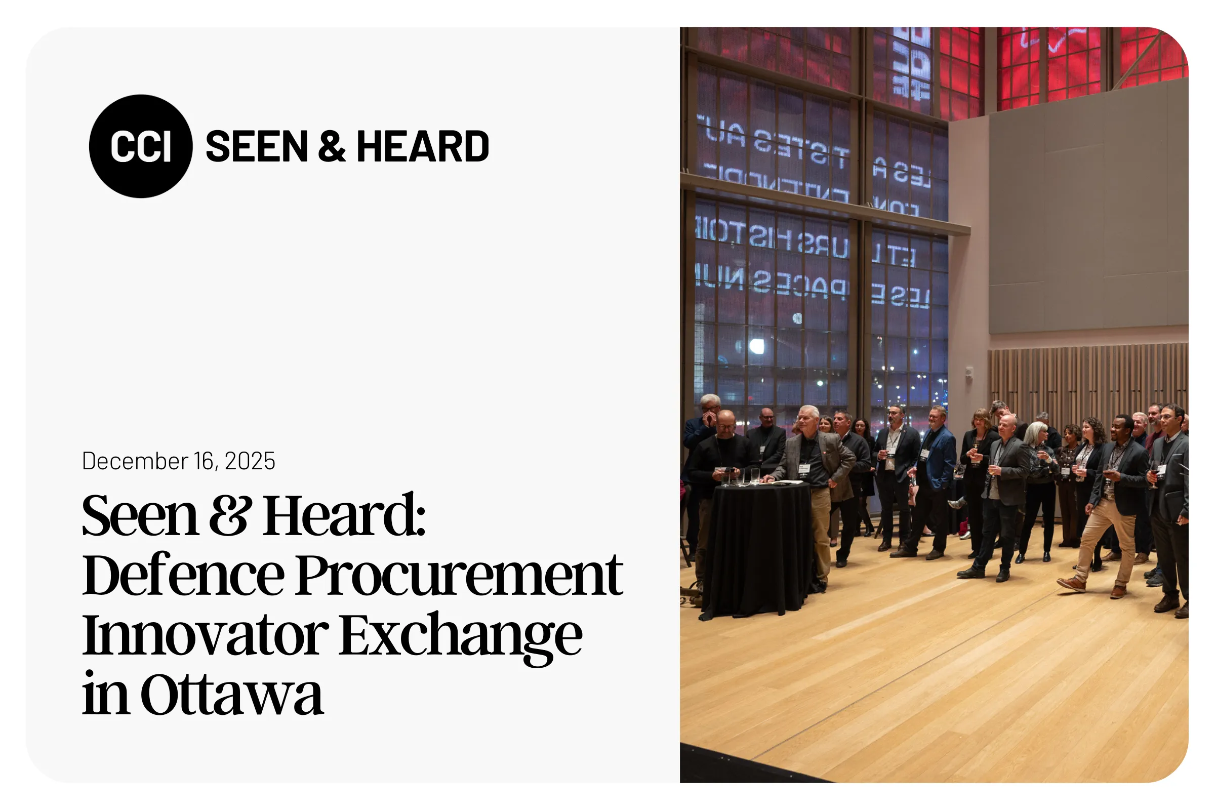 Vu et entendu : Échange des innovateurs sur l'approvisionnement en défense à Ottawa