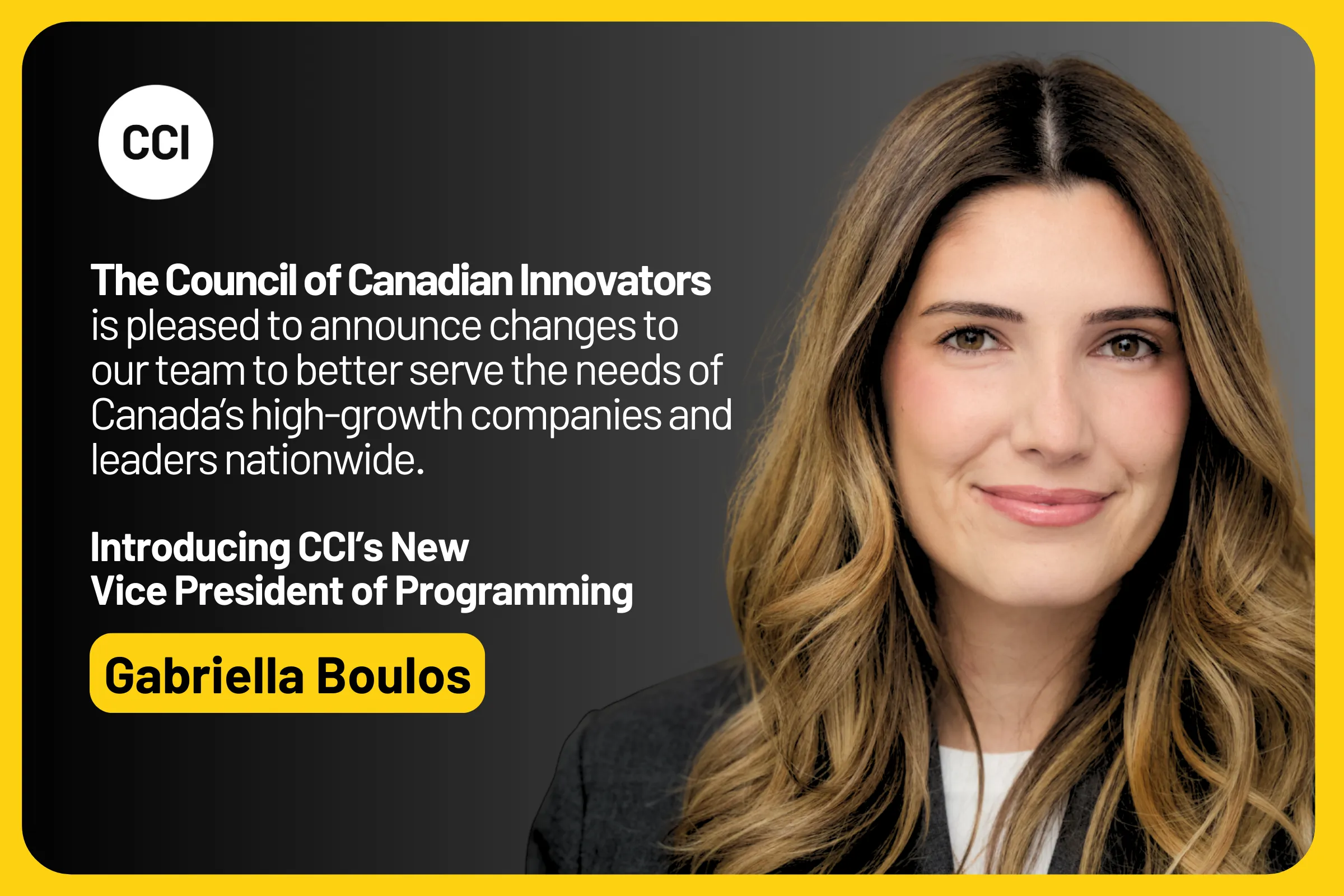 Gabriella Boulos Promoted to CCI's Vice President of Programming