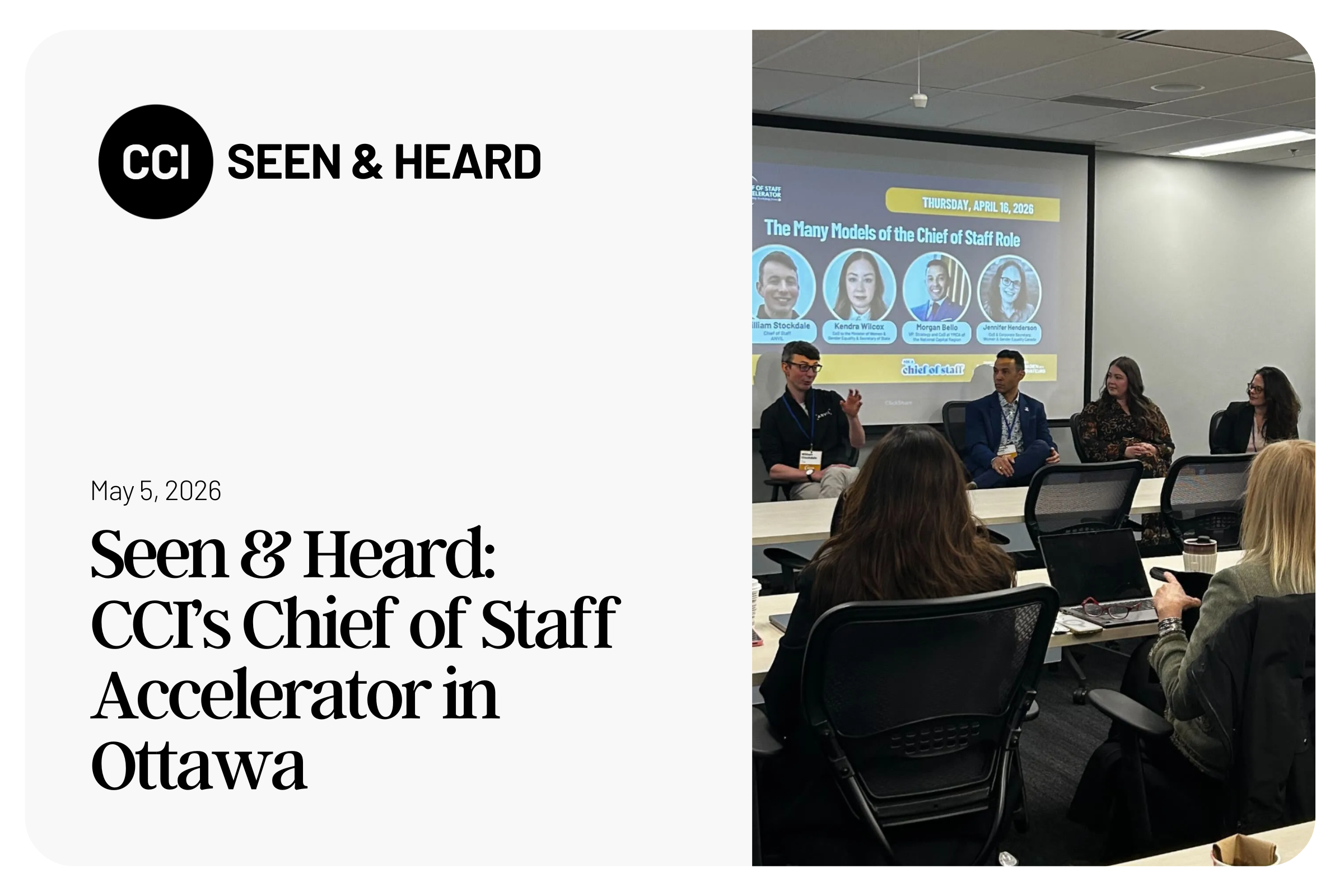 Seen & Heard: CCI’s Chief of Staff Accelerator in Ottawa