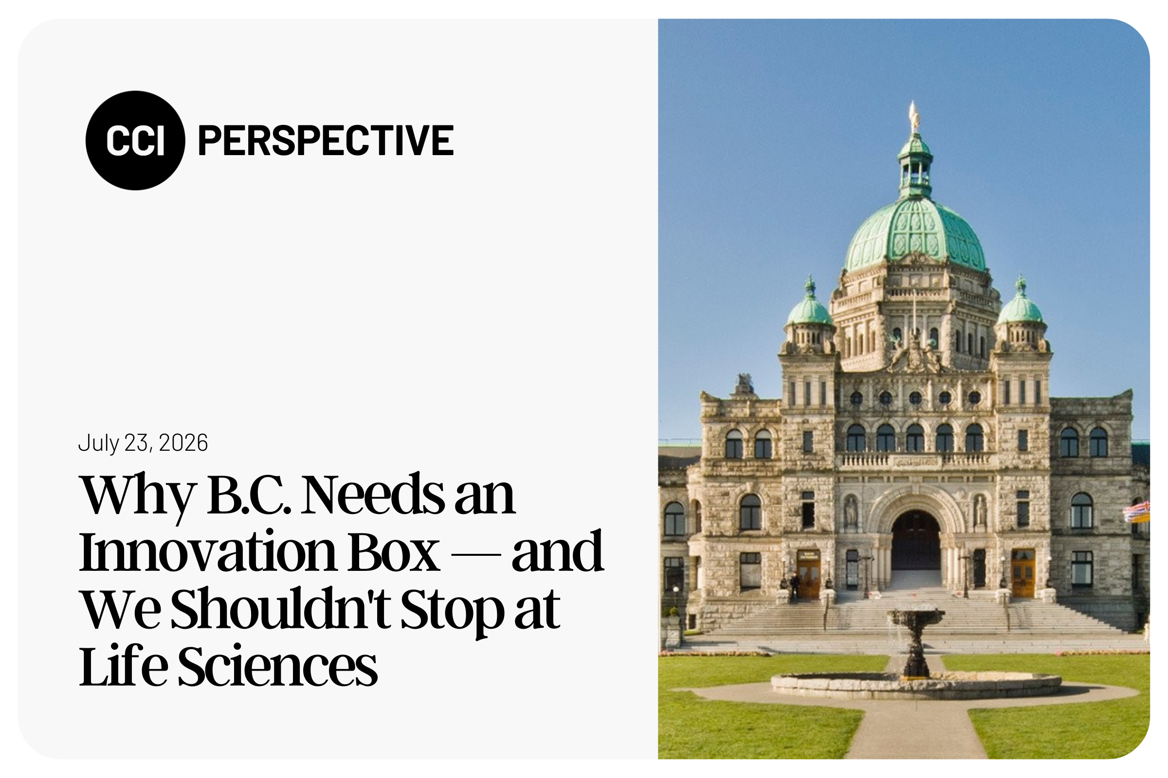 Why B.C. Needs an Innovation Box — and We Shouldn't Stop at Life Sciences