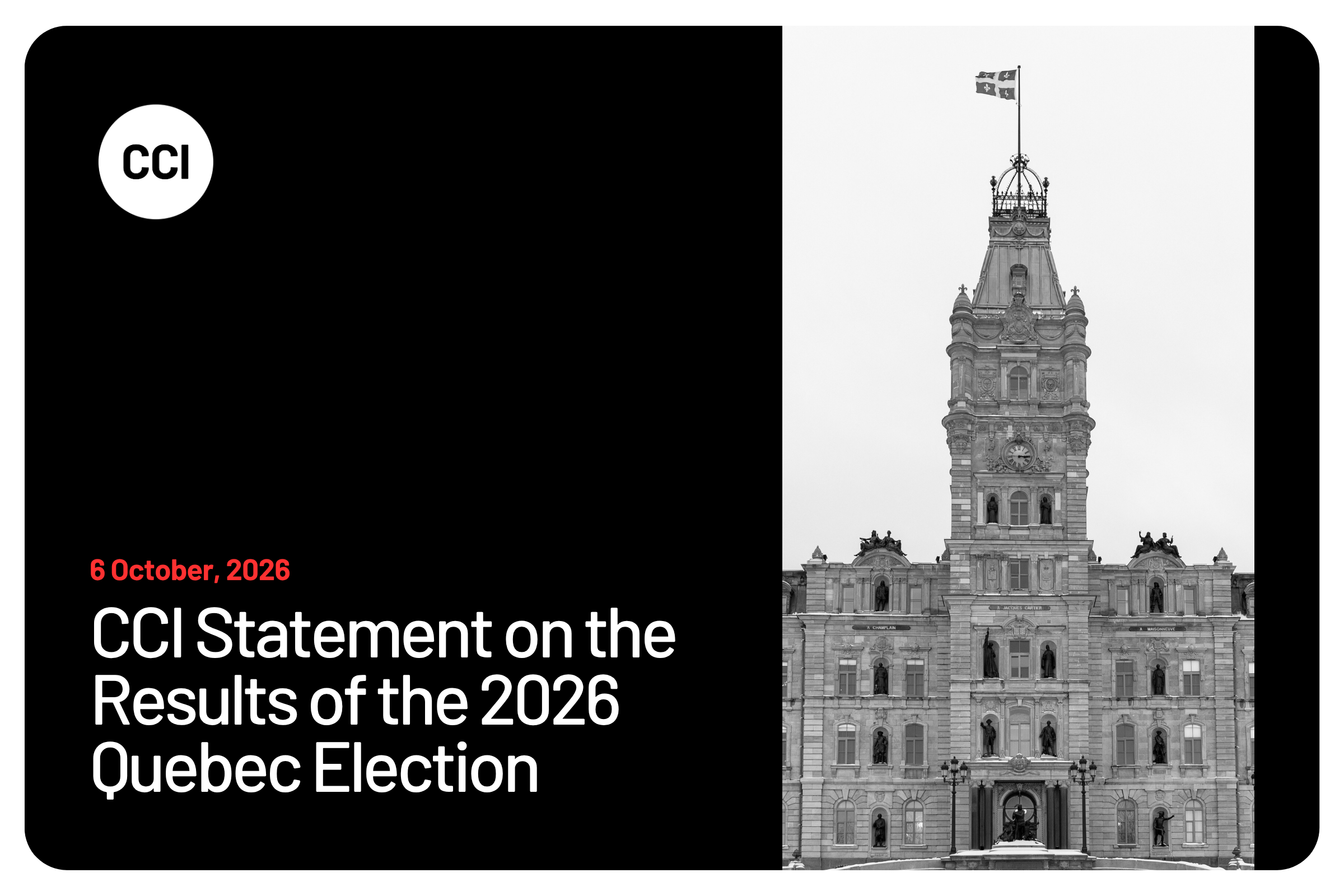 CCI Statement on the Results of the Quebec Election