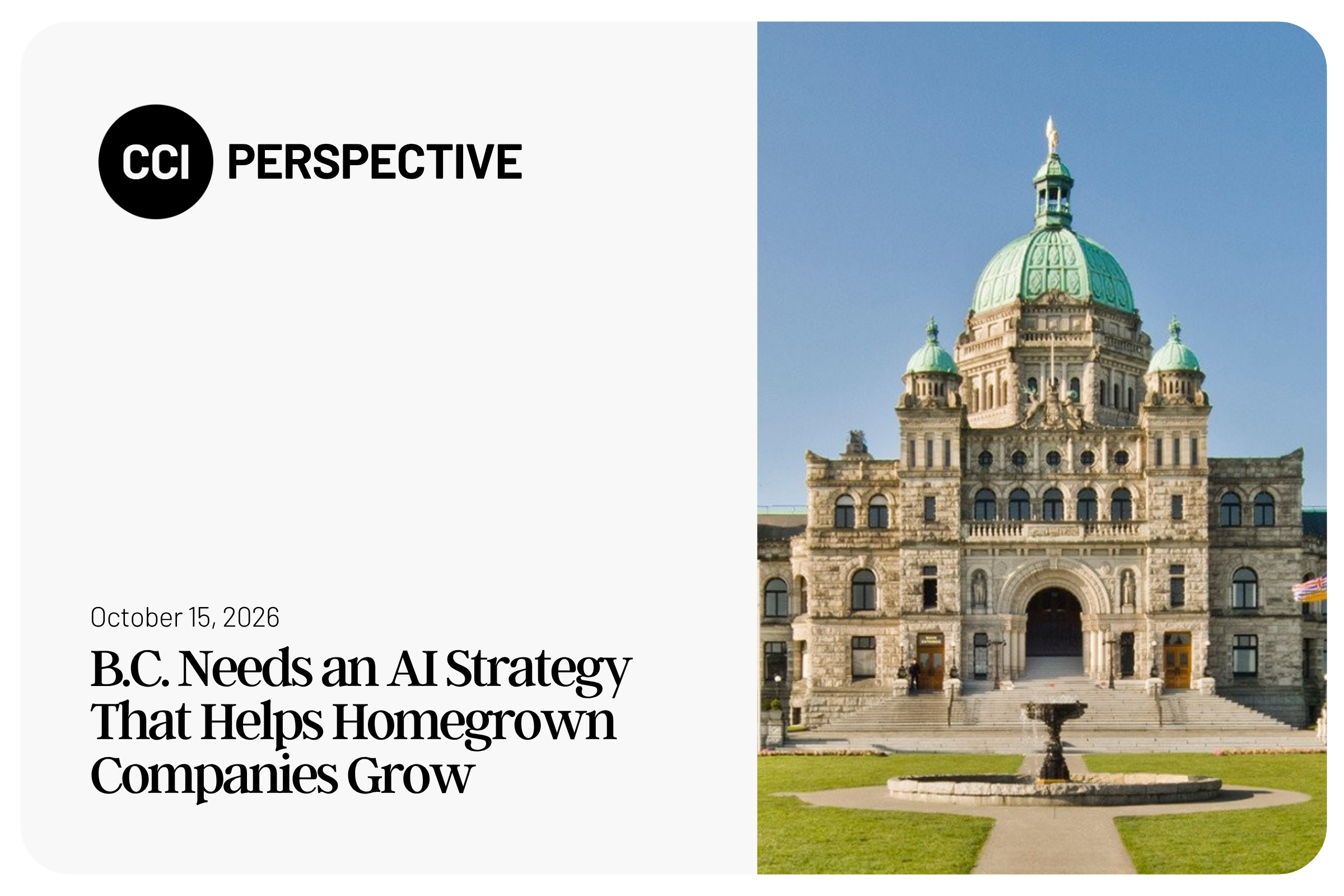 B.C. Needs an AI Strategy That Helps Homegrown Companies Grow 