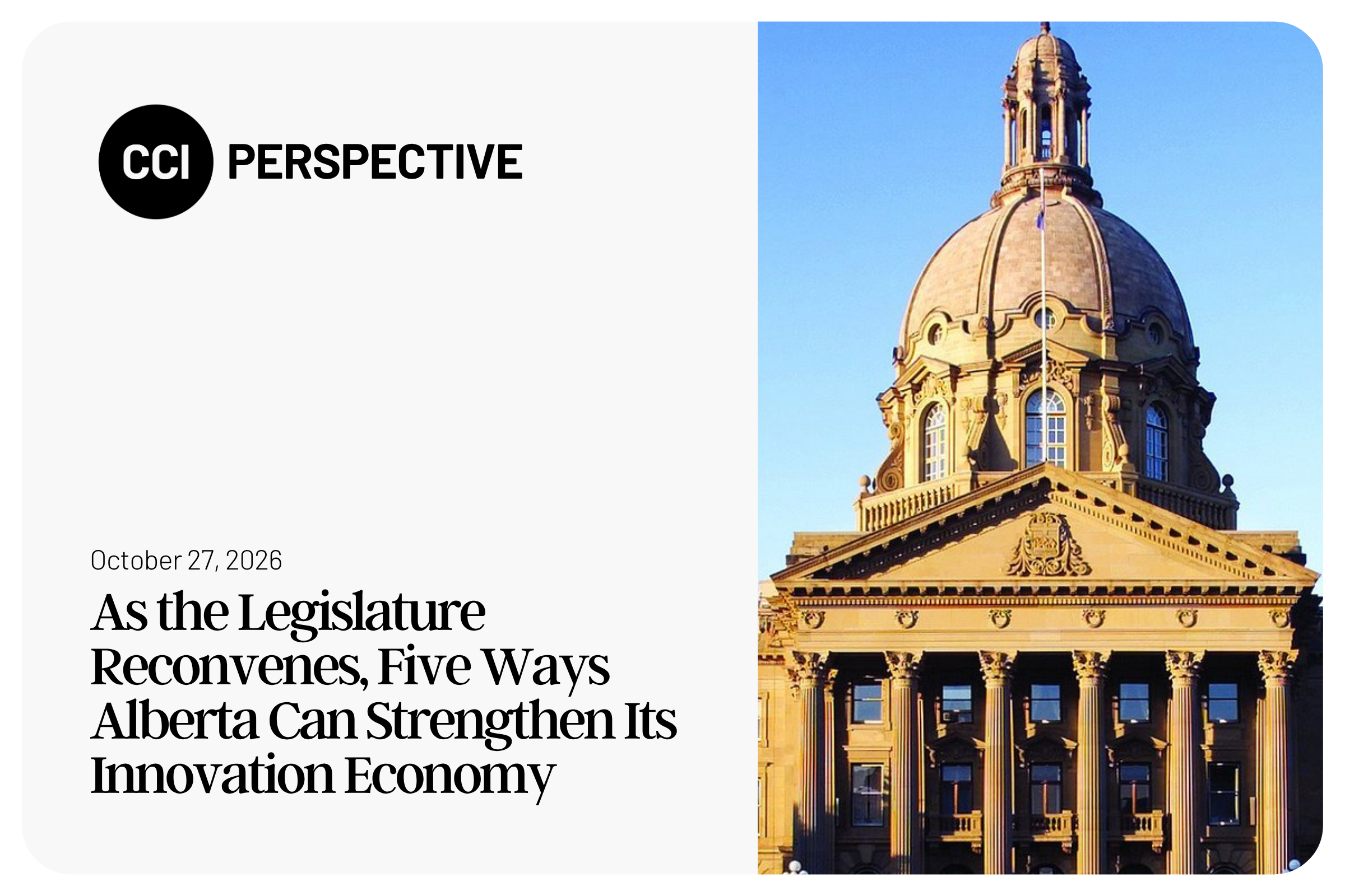 As the Legislature Reconvenes, Five Ways Alberta Can Strengthen Its Innovation Economy 