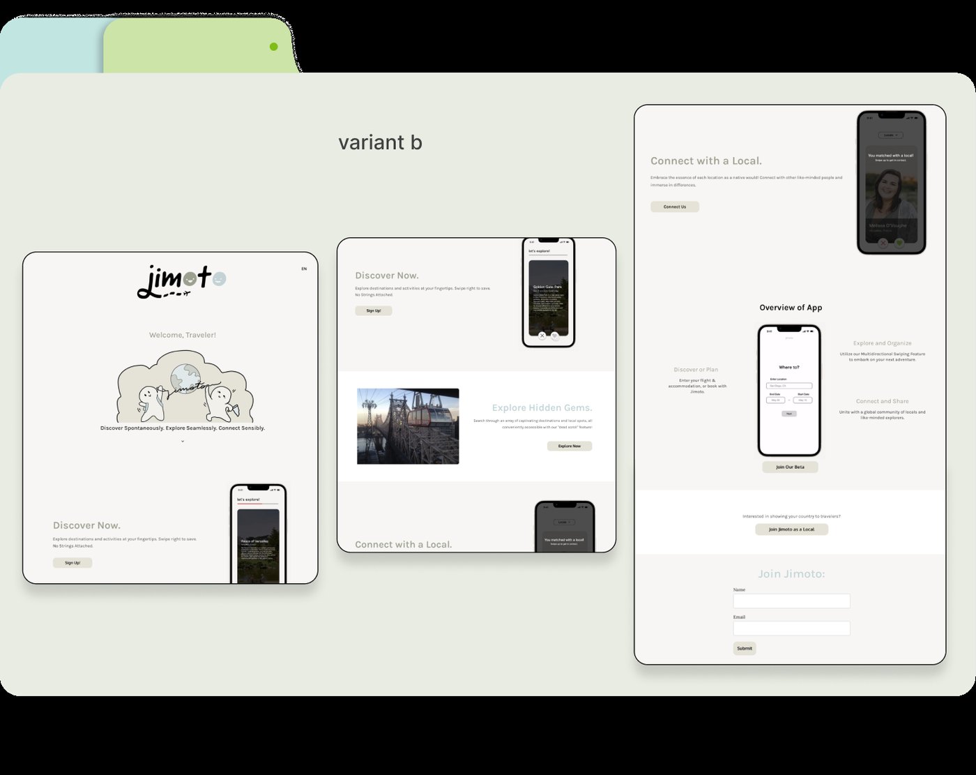Landing page variant B: in-depth look at the prototype
