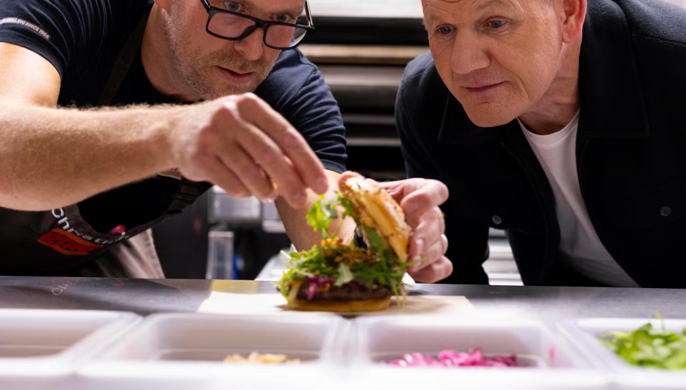 Gordon Ramsay and Christian Binney, Burger King’s food development director