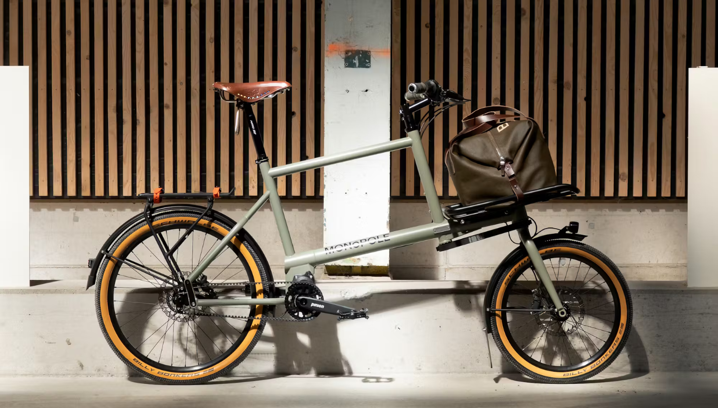 a side view of a custom MONoPOLE - MONoPOLE collab - components Brooks and SimWorks