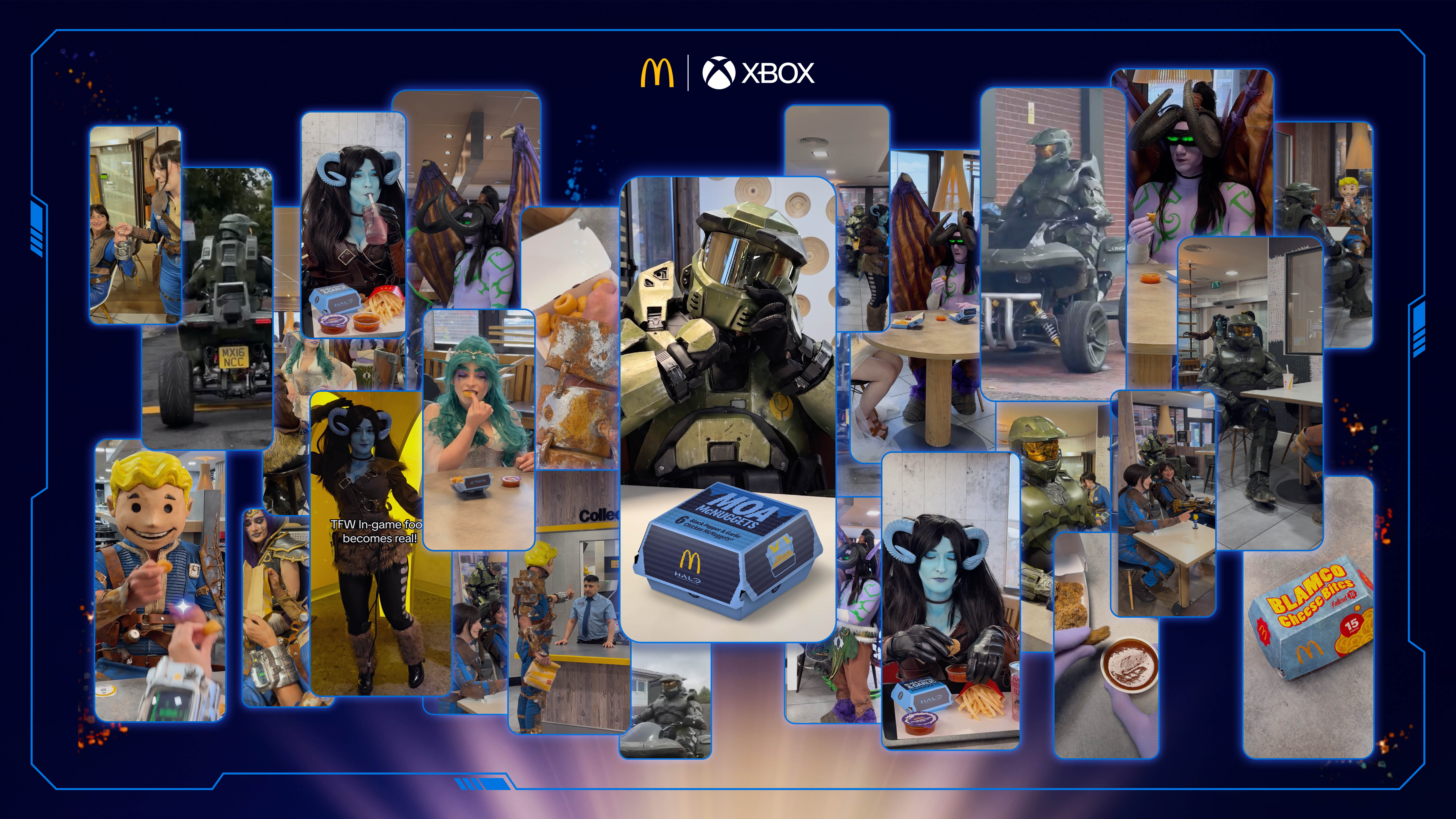 mcdonalds xbox side missions cosplay collage 