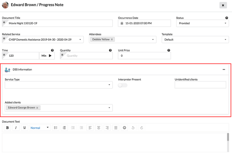 Create custom template on Comm.care, care management software