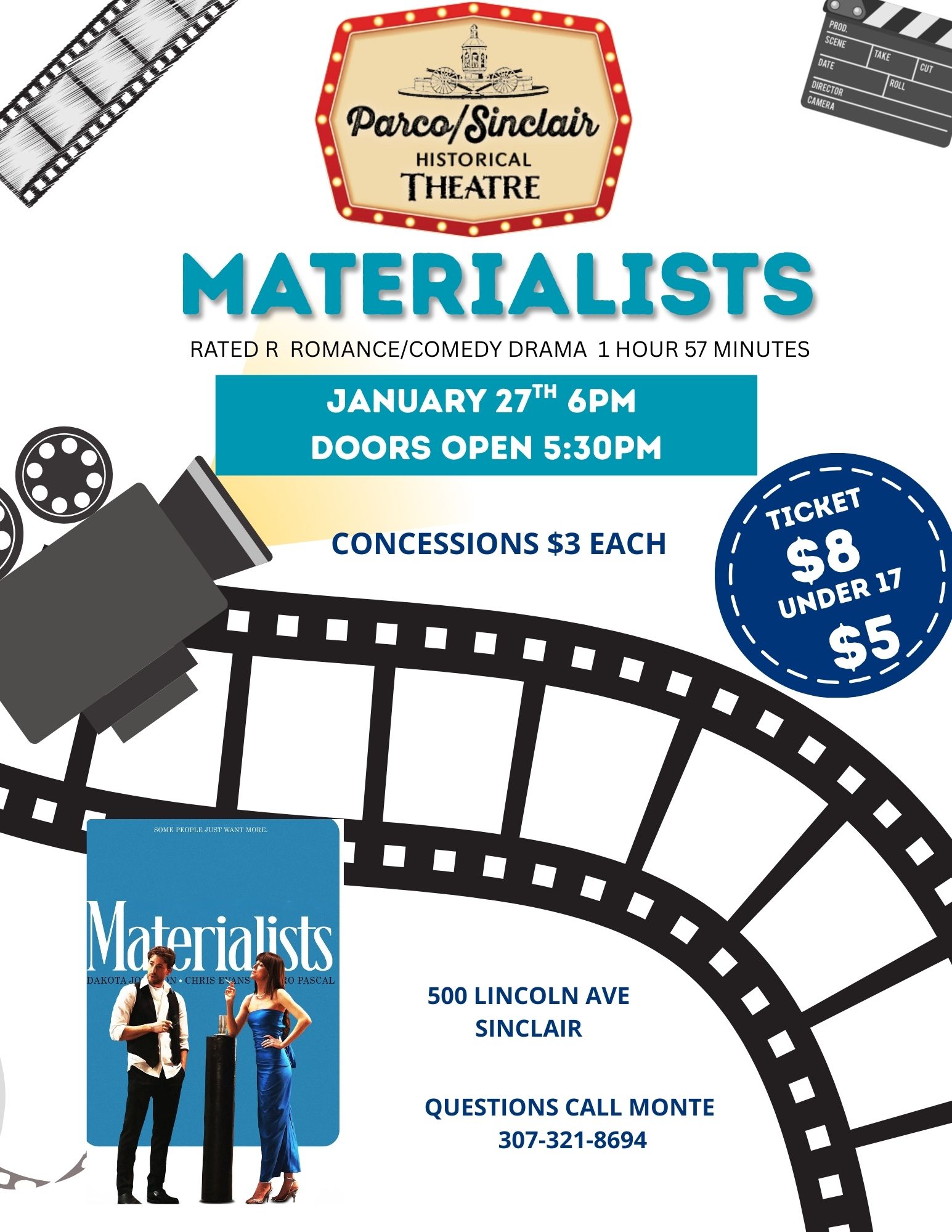 Movie Night - "Materialists" @ the Parco/Sinclair Historical Theatre