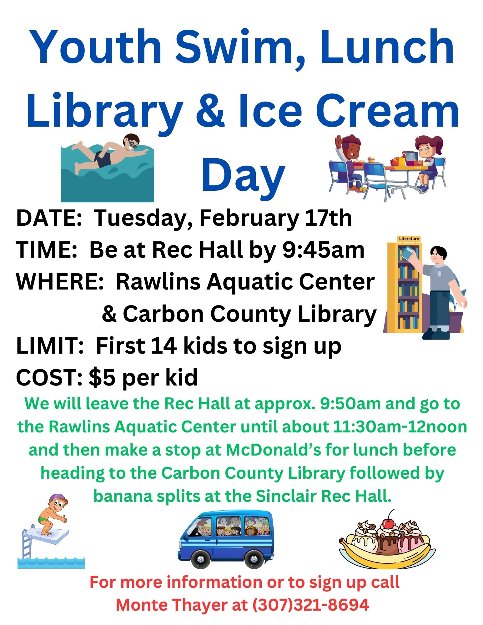 Town of Sinclair Youth Swim, Lunch, Library & Ice Cream Day