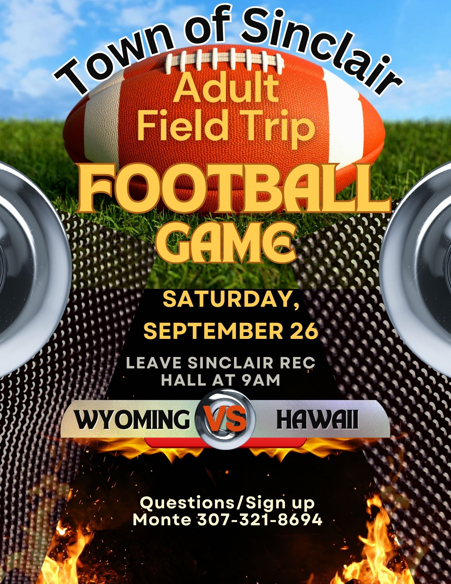Sinclair Adult Field Trip - UW Cowboys vs. Hawaii Rainbow Warriors Football Game, Sat. Sept. 26th 
