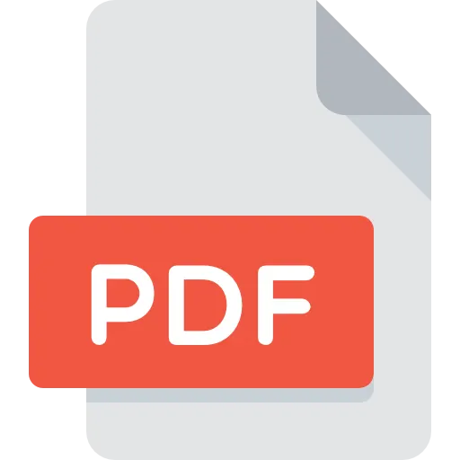 Icon of a white document with folded corner and red label reading PDF