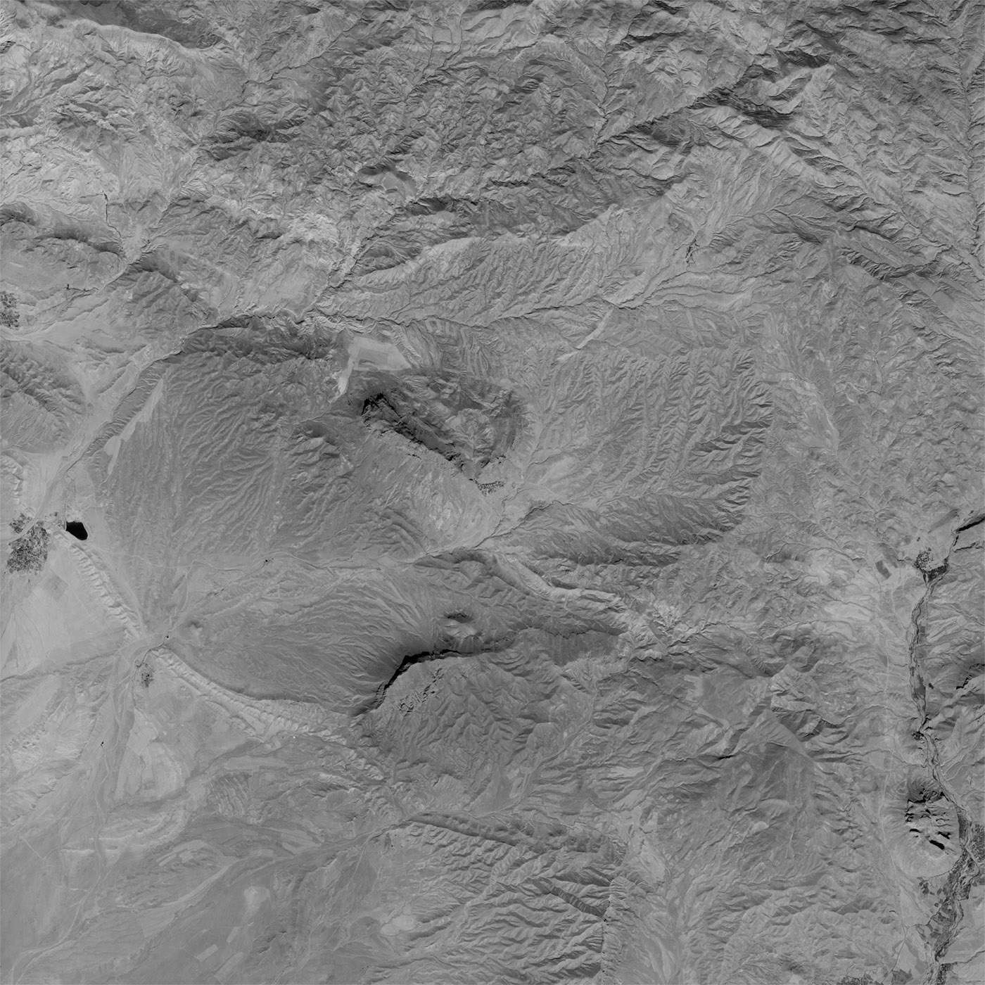 A high resolution declassified KH-7 GAMBIT spy satellite image of Nakhchivan, Azerbaijan from September 25, 1964.