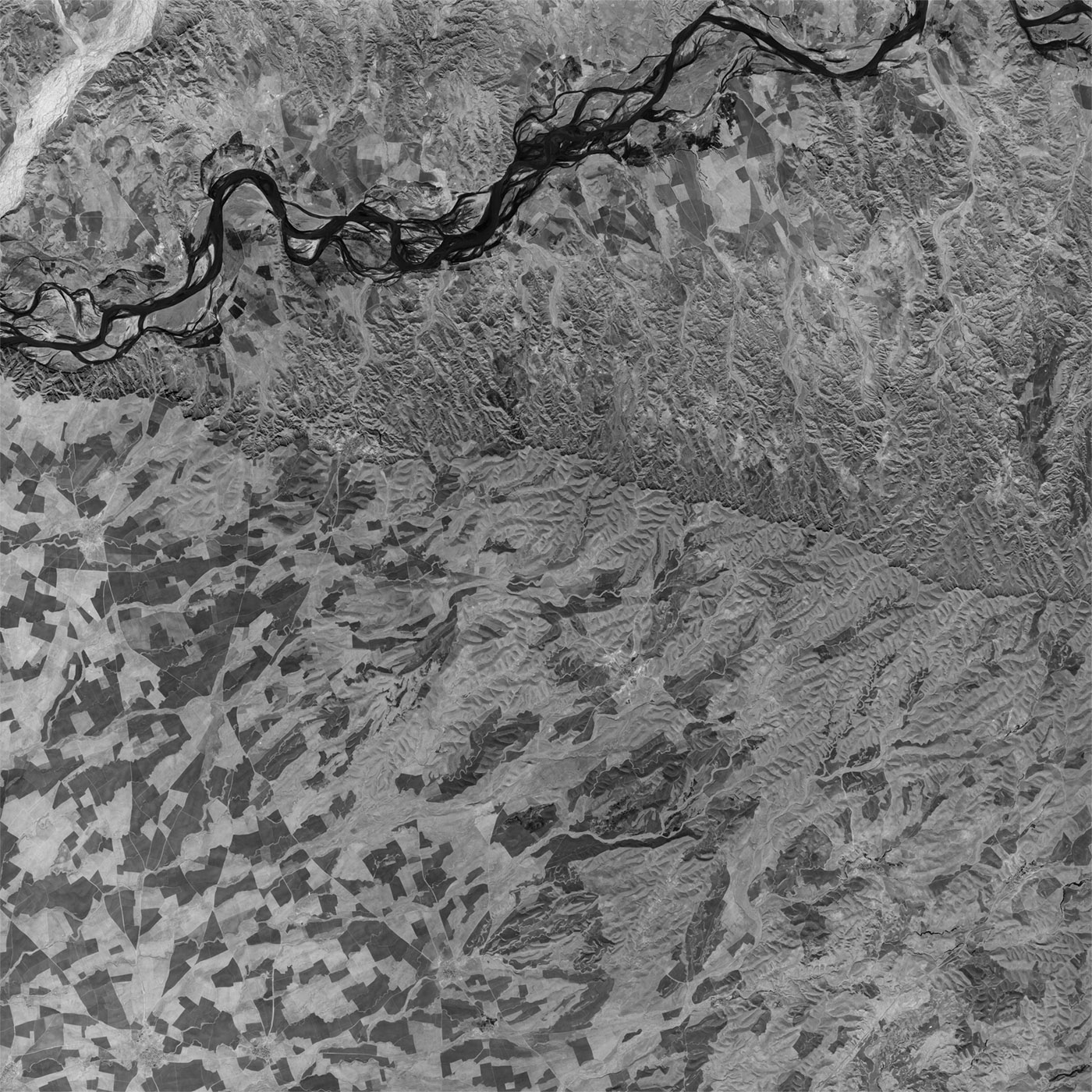 A high resolution declassified KH-7 GAMBIT spy satellite image of Kirkuk, Iraq from September 25, 1964.