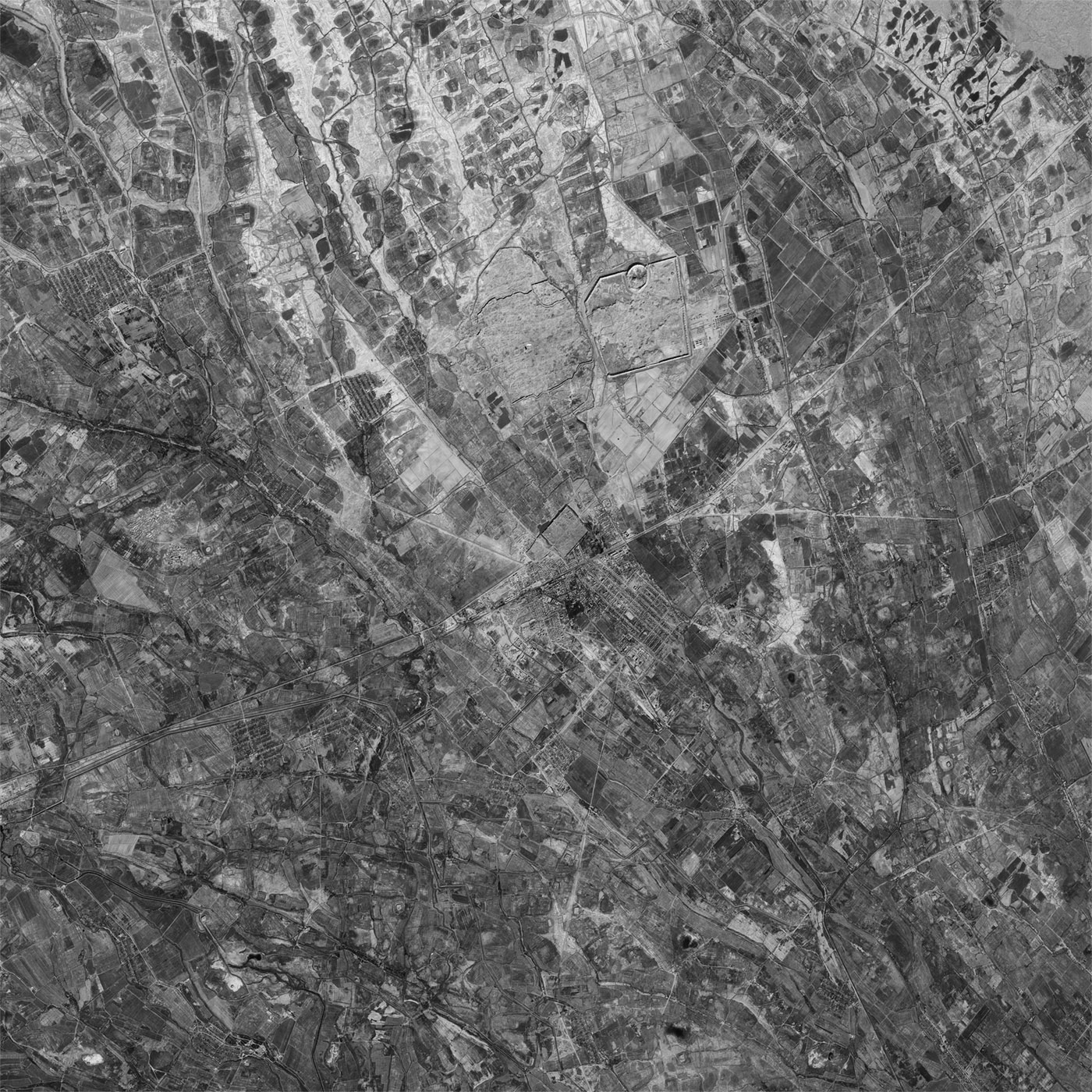 A high resolution declassified KH-7 GAMBIT spy satellite image of Bayramaly, Turkmenistan from December 05, 1964.