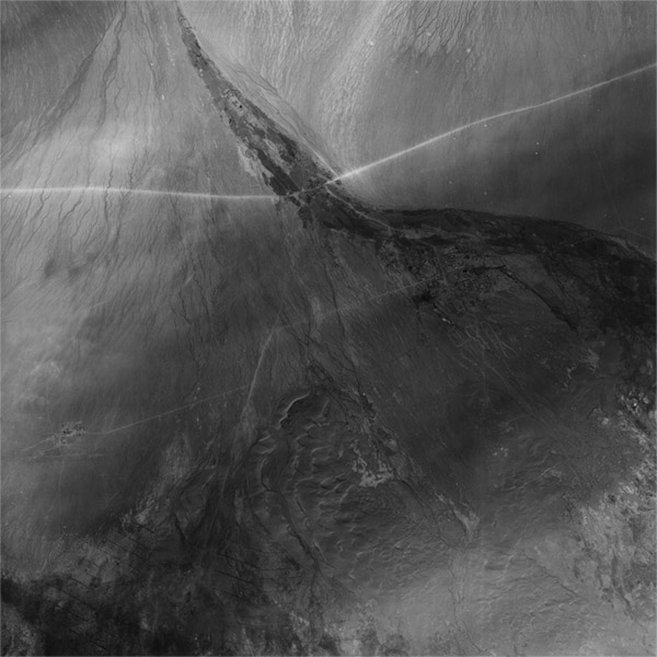 A high resolution declassified KH-7 GAMBIT spy satellite image of Malan, China from January 24, 1965.