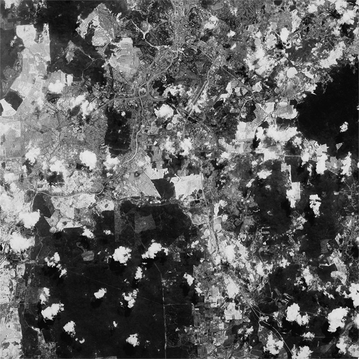 A high resolution declassified KH-9 HEXAGON spy satellite image of Kuala Lumpur, Malaysia from May 18, 1979.
