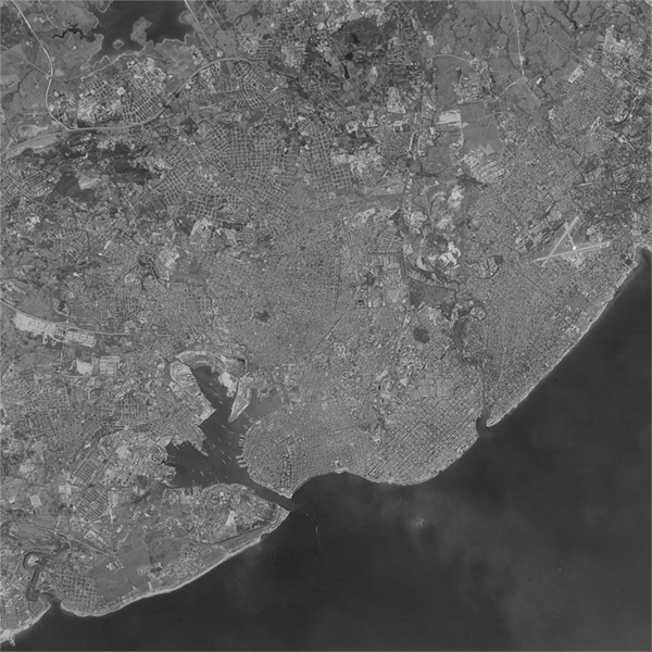 A high resolution declassified KH-9 HEXAGON spy satellite image of Havana, Cuba from January 26, 1984.