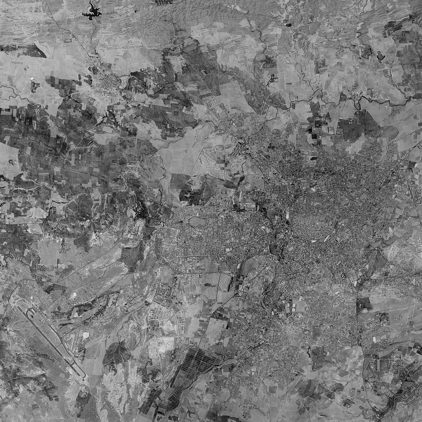 A high resolution declassified KH-9 HEXAGON spy satellite image of the Cyprus invasion from July 24, 1974.