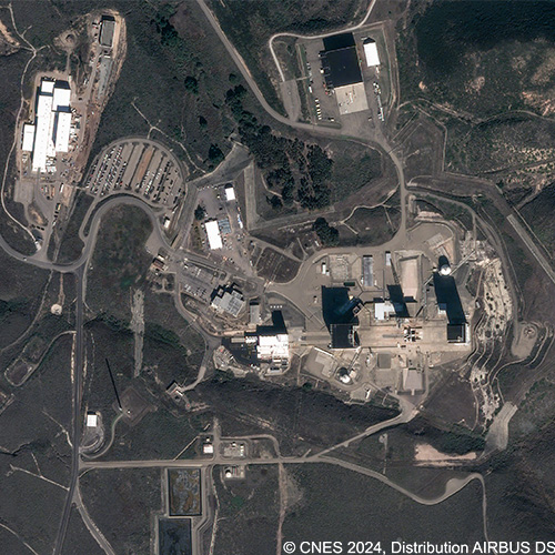 Satellite image of Space Launch Complex 6 (SLC-6) at Vandenberg Space Force Base, California.