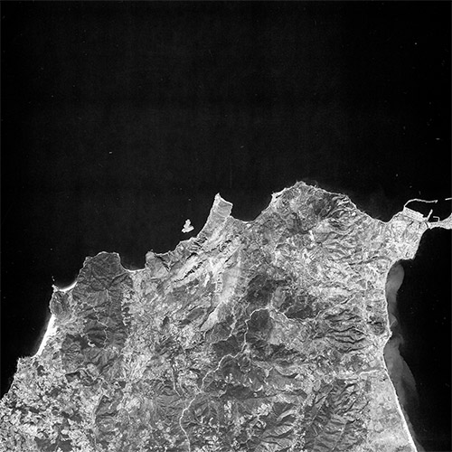 A high resolution declassified KH-7 GAMBIT spy satellite image of the Strait of Gibraltar from March 19, 1966.