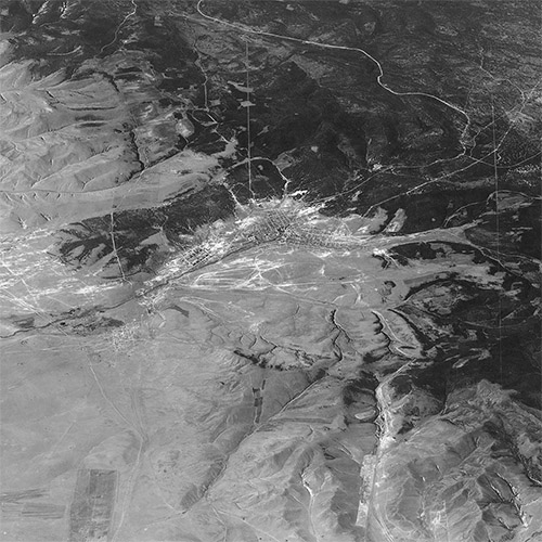 A high resolution declassified KH-7 GAMBIT spy satellite image of Khyagt, Russia & Altanbulag, Mongolia from 24, 1967.ay