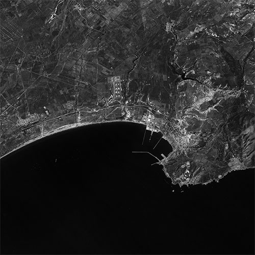 A high resolution declassified KH-7 GAMBIT spy satellite image of Arzyou, Algeria from May 26, 1967.