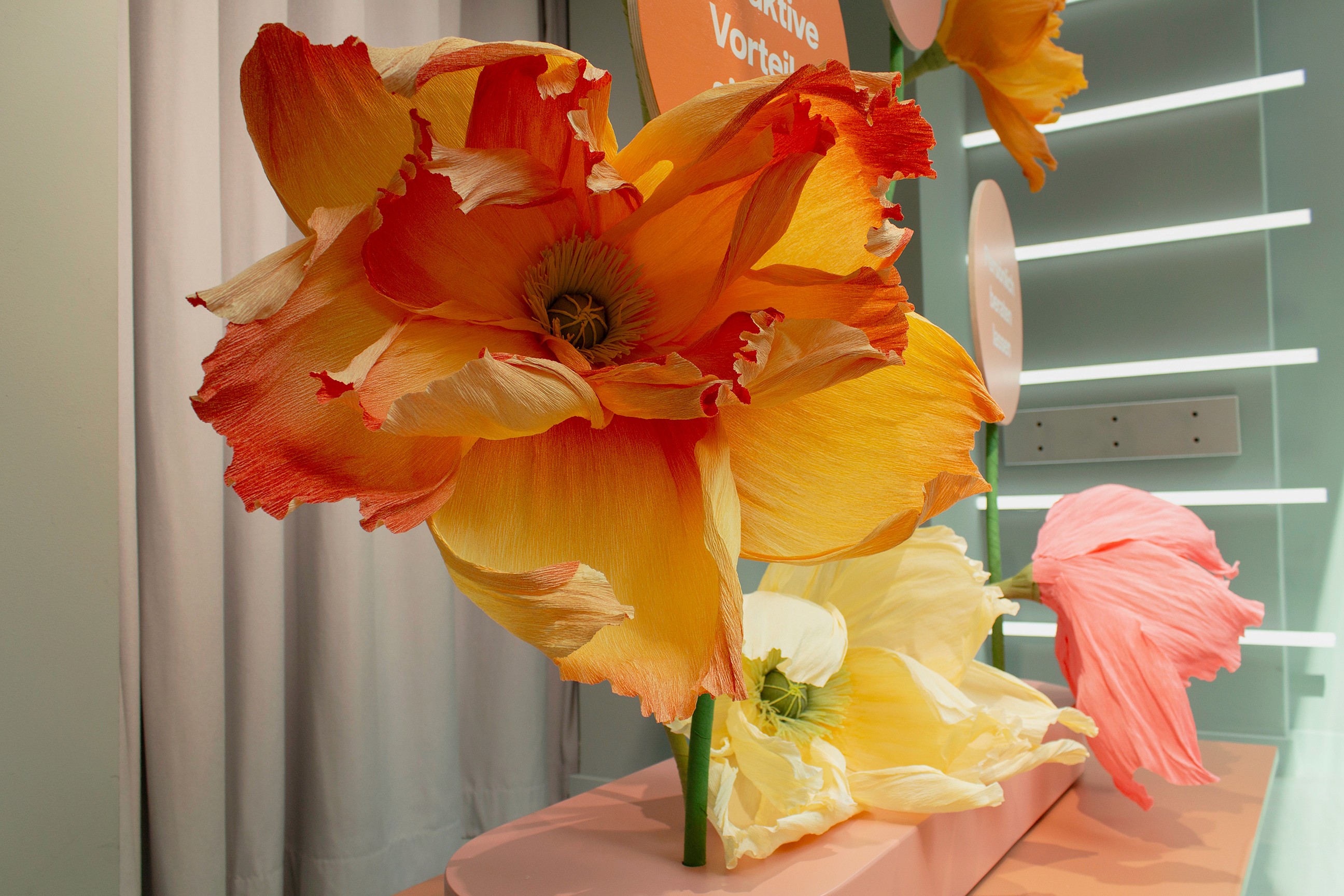 Oversized paper flower installation for the Vattenfall summer campaign 2025
