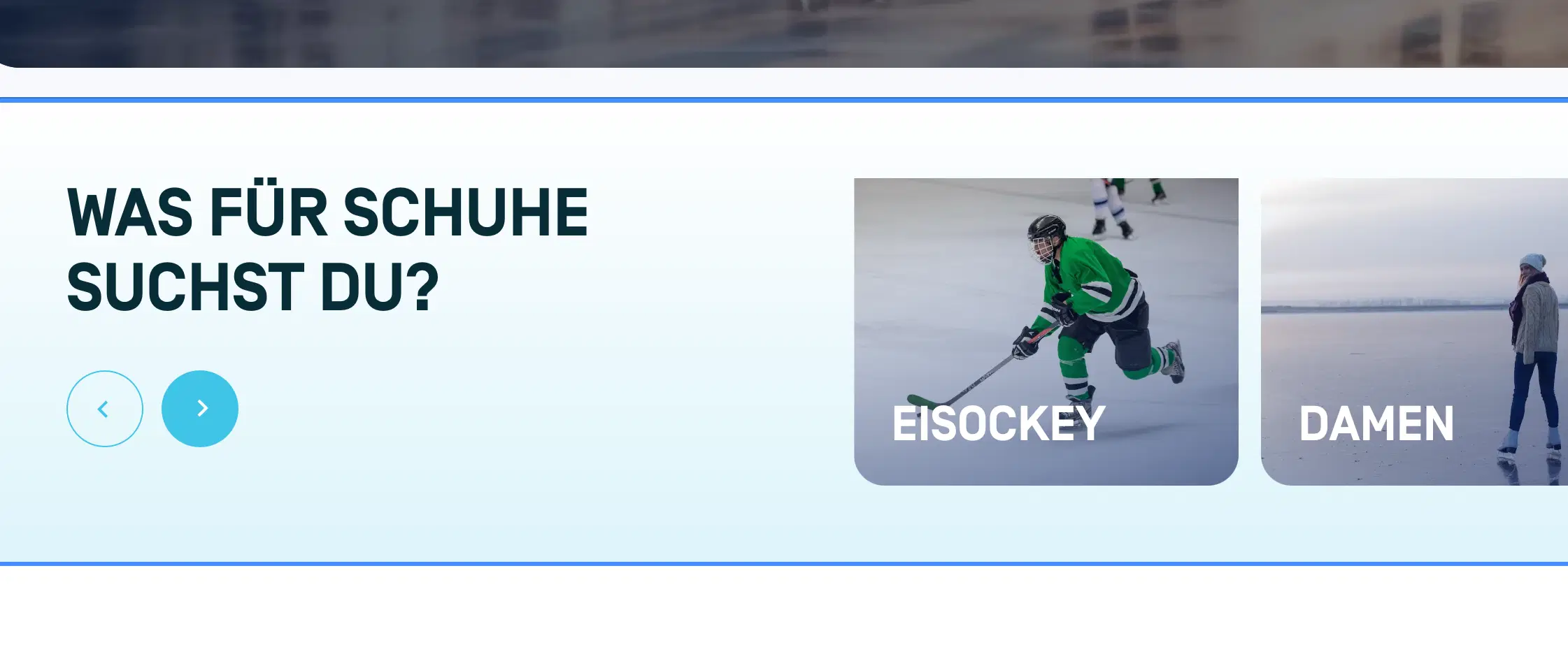 a shopify store screen of a website with a picture of a man playing hockey