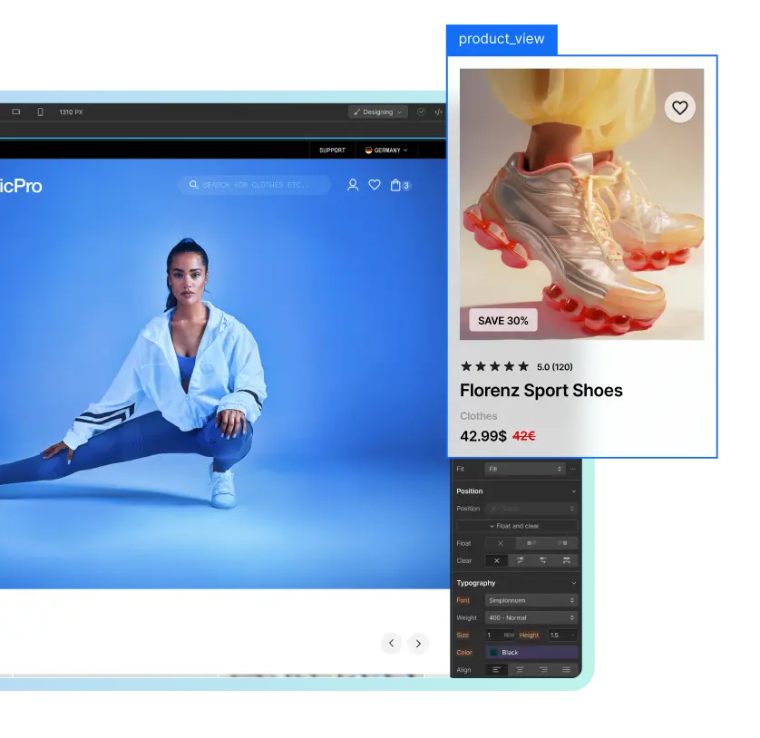 Build the Section visually in Webflow