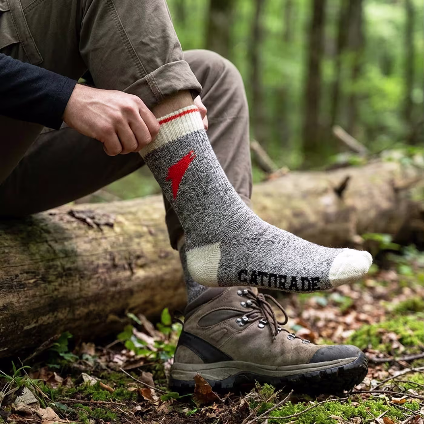 The foot of a man with premium quality green custom dress socks