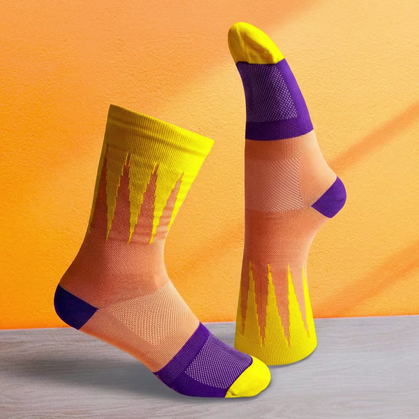 The foot of a man with premium quality green custom dress socks
