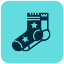 Sock with star icon