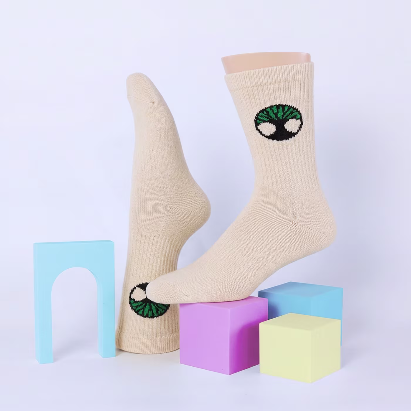 green custom dress socks