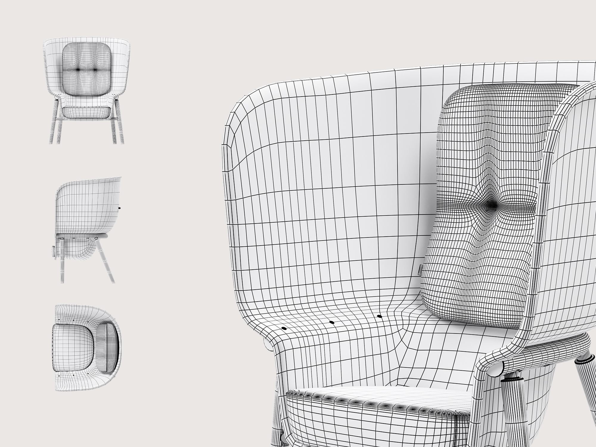 image of wireframe model of a chair