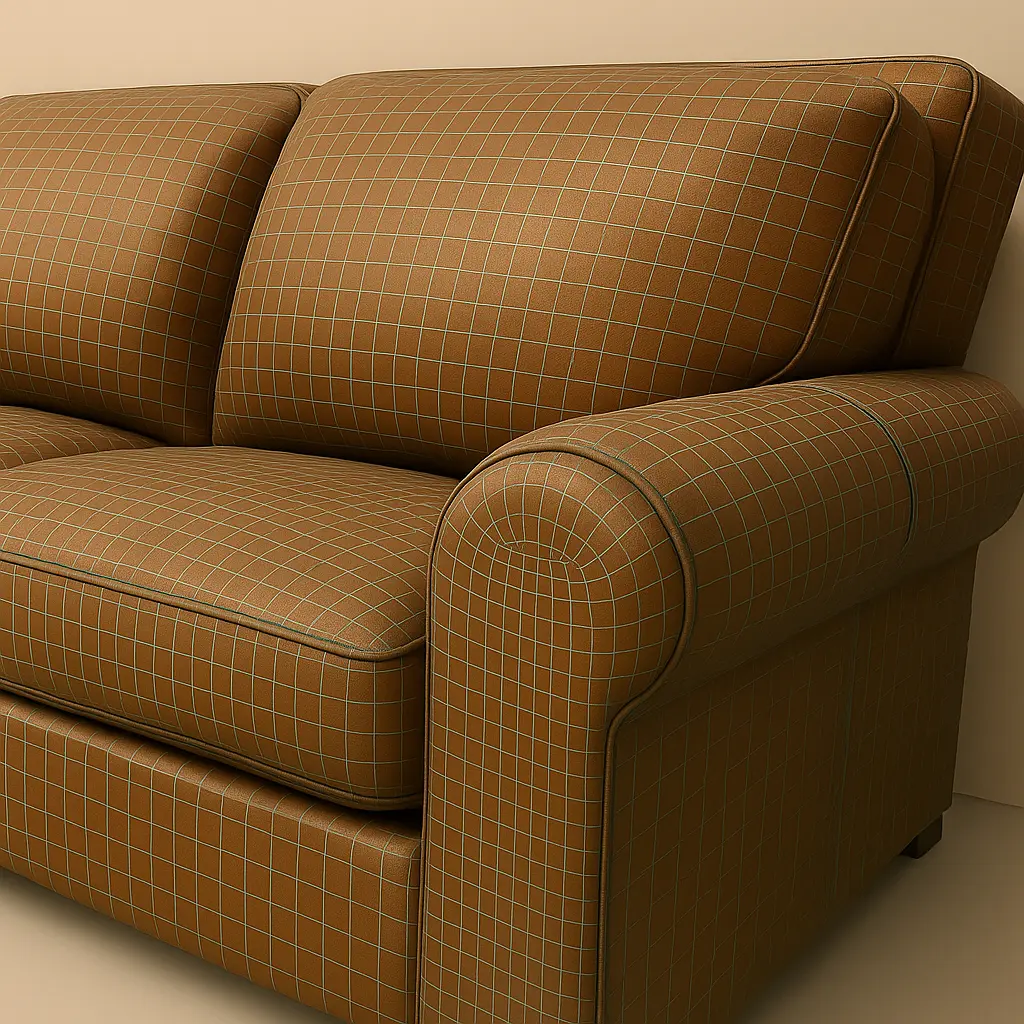 High poly 3D model of a sofa