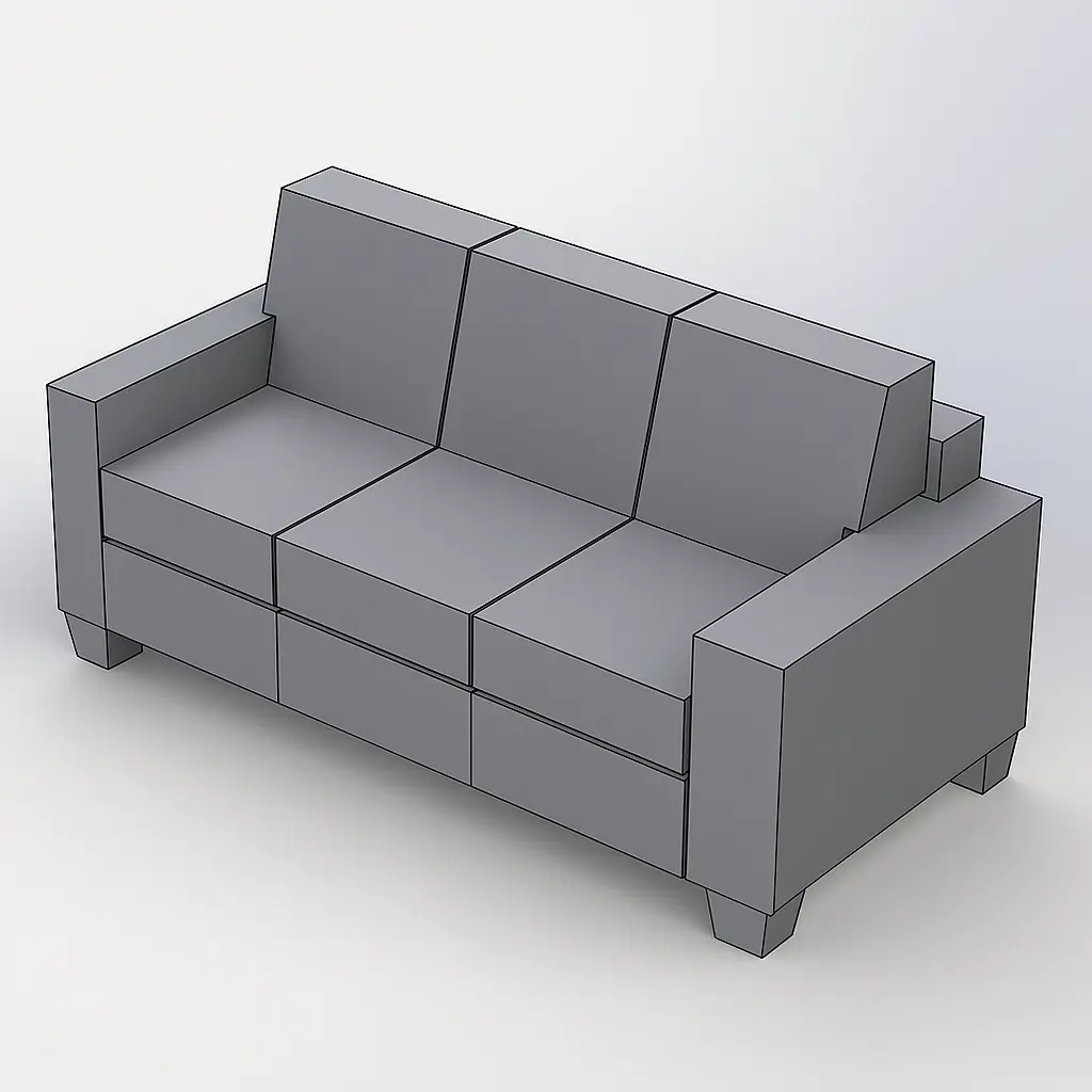 CAD model of a sofa