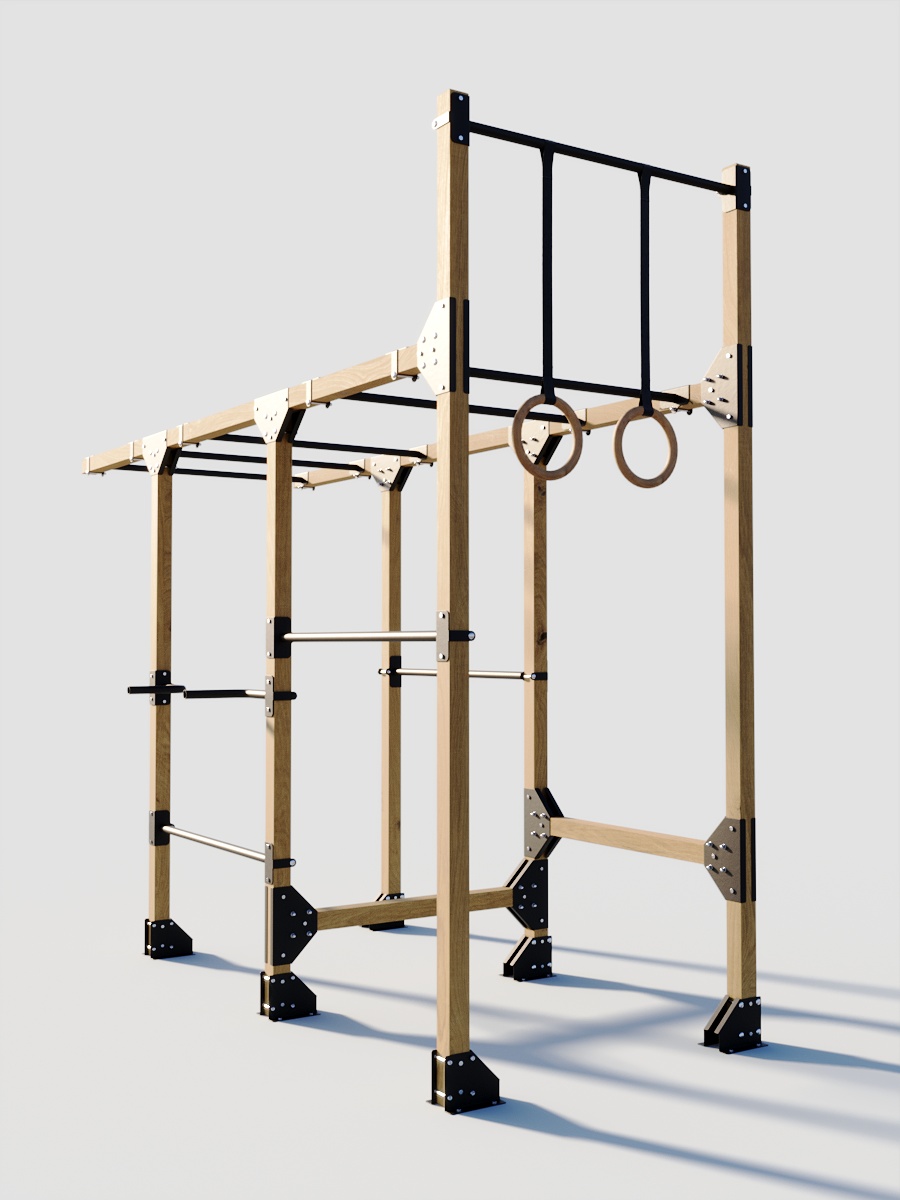 Large fitness structure on white background 