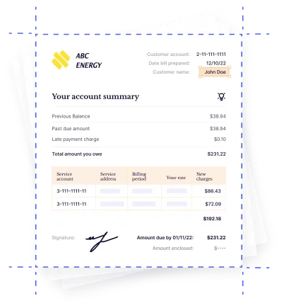 Data Extraction from Electricity Bill