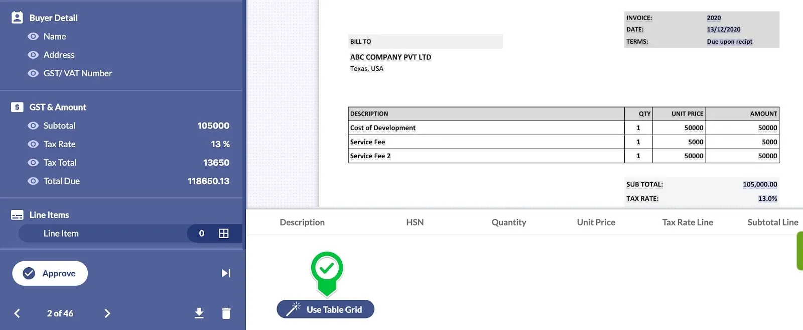 Table extraction from pdf