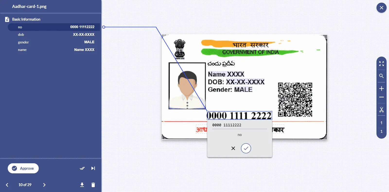 data extraction from aadhaar card