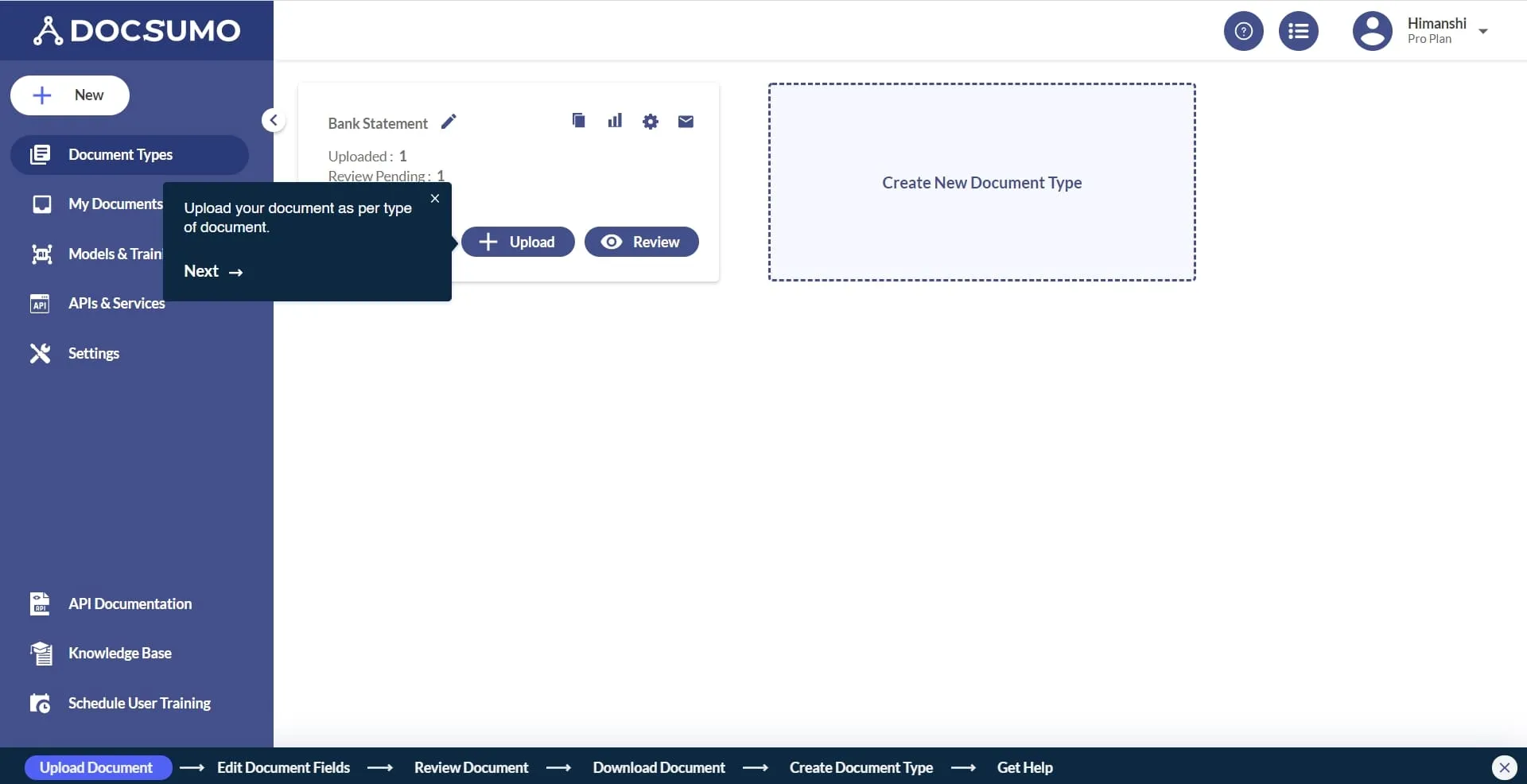 Upload Documents over Docsumo Portal