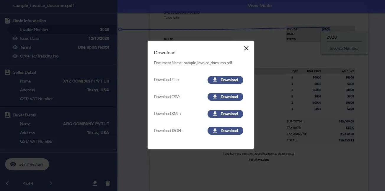 download extracted data